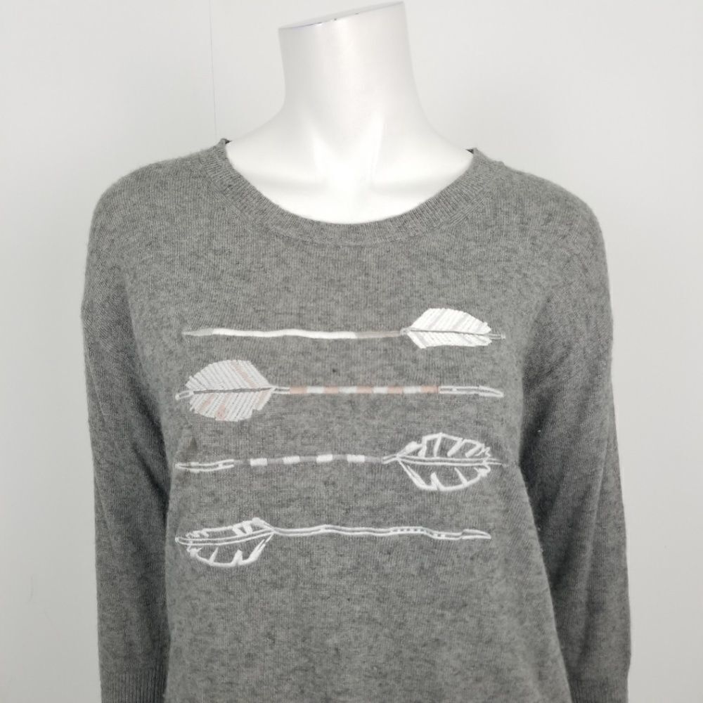 J. Crew Gray Arrow Print Sweater Small - Picture 3 of 7